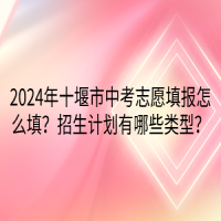 2024年十堰市中考志愿填报怎么填？招生计划有哪些类型？