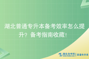 湖北普通专升本备考效率怎么提升？备考指南收藏！