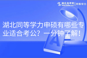 湖北同等学力申硕有哪些专业适合考公？一分钟了解！