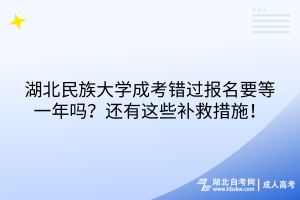 湖北民族大学成考错过报名要等一年吗？还有这些补救措施！