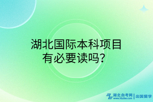 湖北国际本科项目有必要读吗？