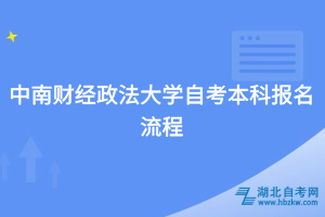 中南财经政法大学自考本科报名流程