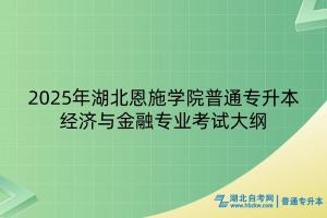 2025年湖北恩施学院普通专升本经济与金融专业考试大纲