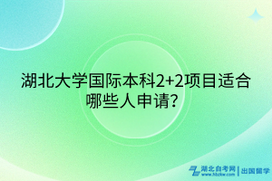 湖北大学国际本科2+2项目适合哪些人申请？