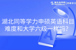 湖北同等学力申硕英语科目难度和大学六级一样吗？