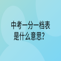 中考一分一档表是什么意思？