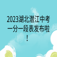 2023湖北潜江中考一分一段表发布啦！