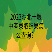 2023湖北十堰中考录取结果怎么查询？