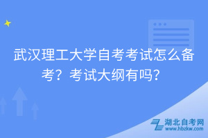 武汉理工大学自考怎么备考？考试大纲有吗？