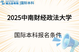 2025年中南财经政法大学国际本科报名条件是什么?