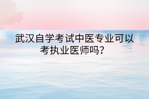 武汉自学考试中医专业可以考执业医师吗？