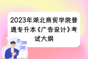 2023年湖北商贸学院普通专升本《广告设计》考试大纲