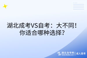 湖北成考VS自考：大不同！你适合哪种选择？