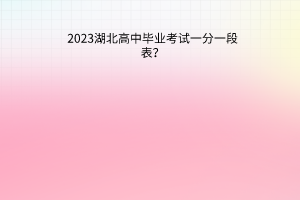 2023湖北高中毕业考试一分一段表？