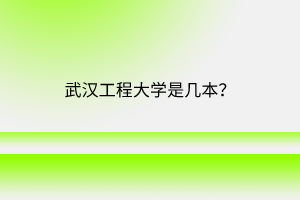 武汉工程大学是几本？