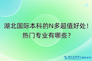 湖北国际本科的N多超值好处！热门专业有哪些？