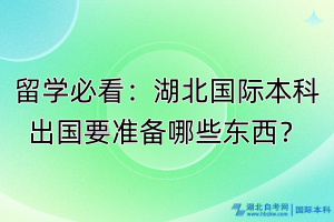 留学必看：湖北国际本科出国要准备哪些东西？