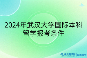 2024年武汉大学国际本科留学报考条件