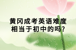 黄冈成考英语难度相当于初中的吗?