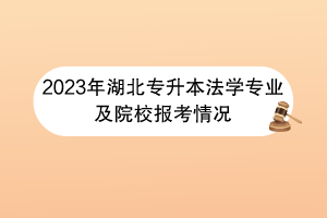 2023年湖北专升本法学专业及院校报考情况