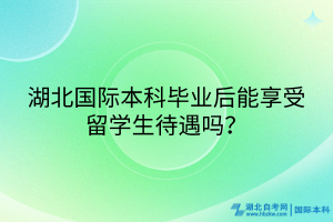 湖北国际本科毕业后能享受留学生待遇吗？