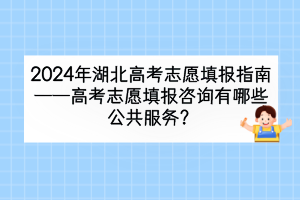 2024年湖北高考志愿填报咨询有哪些公共服务？