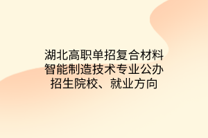 湖北高职单招复合材料智能制造技术专业公办招生院校、就业方向