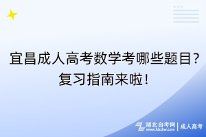 宜昌成人高考数学考哪些题目？复习指南来啦！