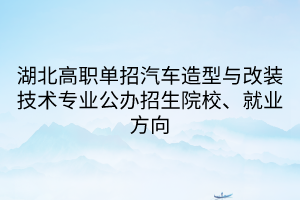 湖北高职单招汽车造型与改装技术专业公办招生院校、就业方向