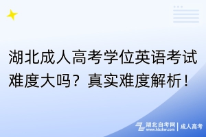 湖北成人高考学位英语考试难度大吗？真实难度解析！