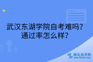 武汉东湖学院自考难吗？通过率怎么样？