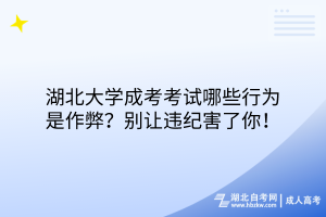 湖北大学成考考试哪些行为是作弊？别让违纪害了你！