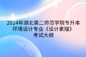 2024年湖北第二师范学院专升本环境设计专业《设计素描》考试大纲