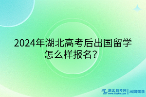 2024年湖北高考后出国留学怎么样报名？