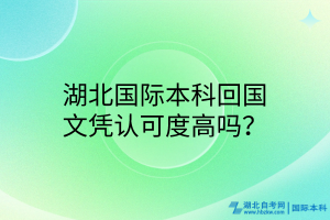 湖北国际本科回国文凭认可度高吗？