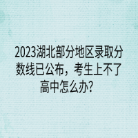 2023湖北部分地区录取分数线已公布，考生上不了高中怎么办？