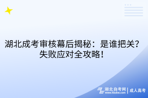 湖北成考审核幕后揭秘：是谁把关？失败应对全攻略！