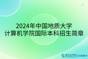 2024年中国地质大学计算机学院国际本科招生简章