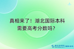 真相来了！湖北国际本科高考多少分录取？