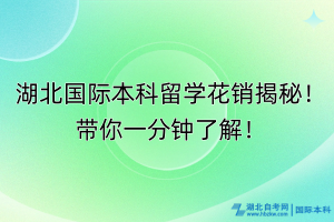 湖北国际本科留学花销揭秘！带你一分钟了解！