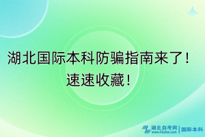 湖北国际本科防骗指南来了！速速收藏！