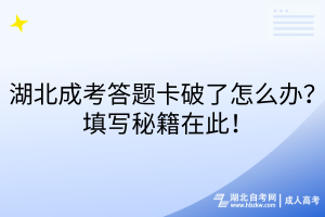 湖北成考答题卡破了怎么办？填写秘籍在此！