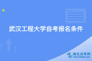 武汉工程大学自考报名条件