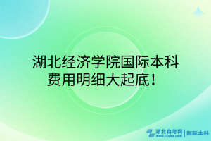 湖北经济学院国际本科，费用明细大起底！