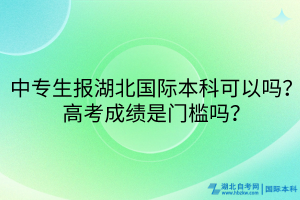 中专生报湖北国际本科可以吗？高考成绩是门槛吗？