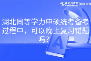 湖北同等学力申硕统考备考过程中，可以晚上复习错题吗？