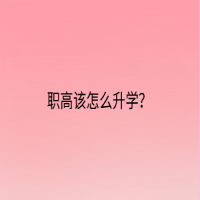 职高该怎么升学？