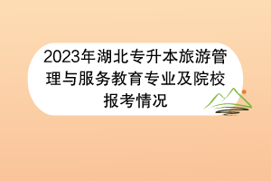 2023年湖北专升本旅游管理与服务教育专业及院校报考情况