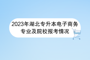 2023年湖北专升本电子商务专业及院校报考情况