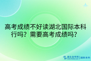 高考成绩不好读湖北国际本科行吗？需要高考成绩吗？